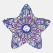 Blaue Rosette Stern-Aufkleber (Vorderseite)