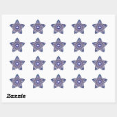 Blaue Rosette Stern-Aufkleber (Blatt)