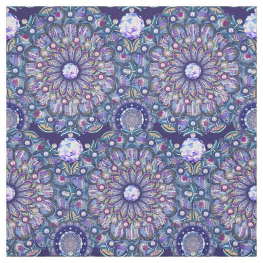 blaue Rosette Stoff (Muster)