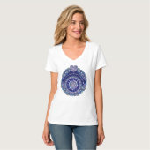 Blaue Rosette T-Shirt (Vorderseite Vollansicht)