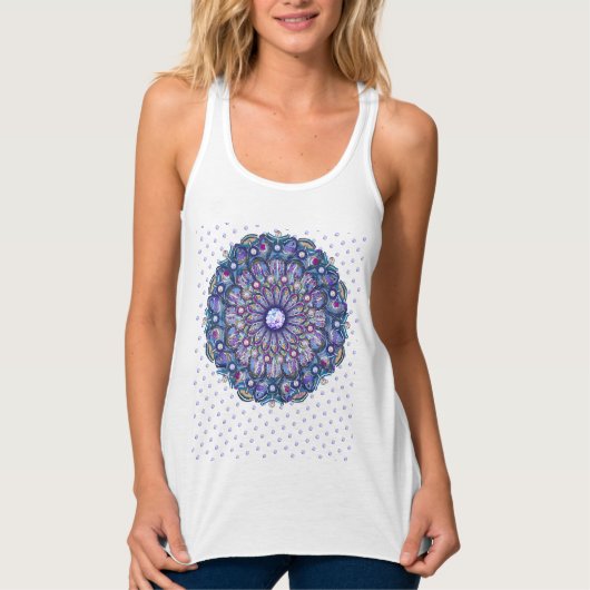 Blaue Rosette Tank Top (Vorderseite)