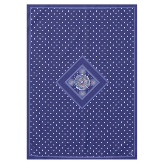 Blaue Rosette Tischdecke (Vorderseite)