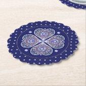 Blaue Rosette Untersetzer (angewinkelt)