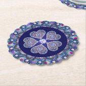 Blaue Rosette Untersetzer (angewinkelt)