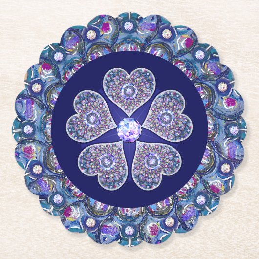 Blaue Rosette Untersetzer (Vorderseite)