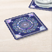 Blaue Rosette Untersetzer (angewinkelt)