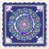 Blaue Rosette Untersetzer (Vorderseite)
