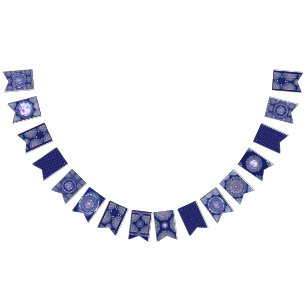 Blaue Rosette Wimpelkette