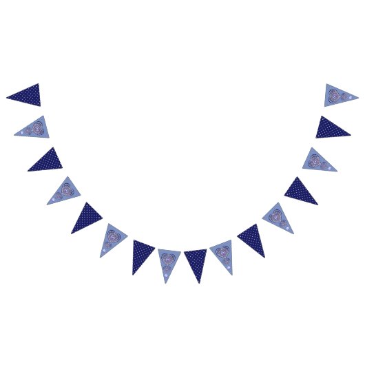 Blaue Rosette Wimpelkette (Alle)