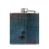 Blaue Rostflasche Flachmann (Rückseite)