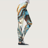 Blaue Rostmarmor-Strömung Leggings (Rechts)