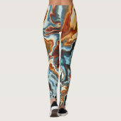Blaue Rostmarmor-Strömung Leggings (Rückseite)