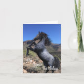 Blaue Röstpferden in einer Wüstenlandschaft Karte (Vorderseite)