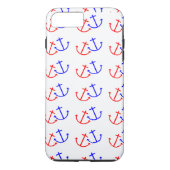Blaue Rot-Ankermuster Case-Mate iPhone Hülle (Rückseite)