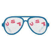 Blaue Rot-Aviator-Party-Farbtöne, weißes Sonnenblu Partybrille (Vorderseite)