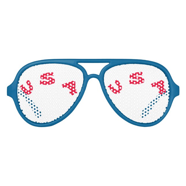 Blaue Rot-Aviator-Party-Farbtöne, weißes Sonnenblu Partybrille (Vorderseite)
