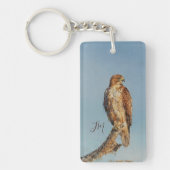 Blaue Rot-Schwanz-Vogelmaler-Initialen Schlüsselanhänger (Vorderseite)