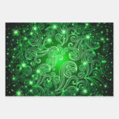 Blaue Rot- und Grüne Celestial Wirbel Muster Geschenkpapier Set (Vorderseite 3)