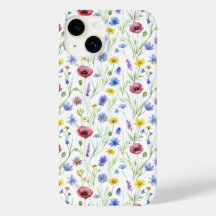 Blaue Rot Wasserfarbe Wildblume
