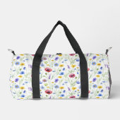 Blaue Rot Wasserfarbe Wildblume Duffle Bag (Vorderseite)