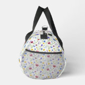 Blaue Rot Wasserfarbe Wildblume Duffle Bag (Rechts)