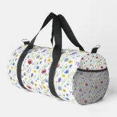 Blaue Rot Wasserfarbe Wildblume Duffle Bag (Rechte Ecke)