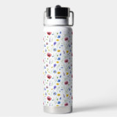Blaue Rot Wasserfarbe Wildblume Trinkflasche (Hinten)