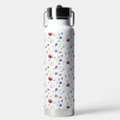 Blaue Rot Wasserfarbe Wildblume Trinkflasche (Vorderseite)