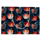 Blaue rote Äpfel Große Geschenktüte (Rückseite)