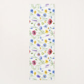 Blaue rote Aquarell-Wildblume Yogamatte (Rückseite)