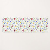 Blaue rote Aquarell-Wildblume Yogamatte (Vorderseite (Horizontal))