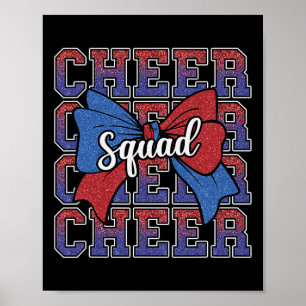 Blaue rote Bogen-Jubelmannschaft Sport Cheerleader Poster