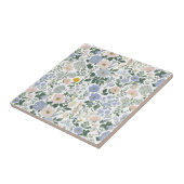 Blaue Röte Cottagecore Wildblume Fliese (Seite)
