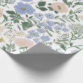 Blaue Röte Cottagecore Wildblume Geschenkpapier (Ecke)