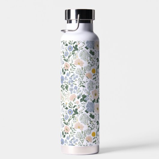Blaue Röte Cottagecore Wildblume Trinkflasche (Rechts)