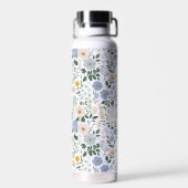 Blaue Röte Cottagecore Wildblume Trinkflasche (Rückseite)