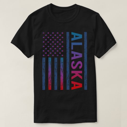 Blaue rote Flagge Alaska TShirt (Design vorne)