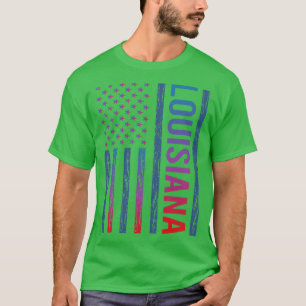 Blaue rote Flagge Louisiana TShirt