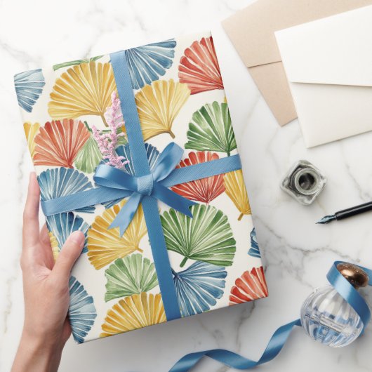 Blaue Rote Gelbe Grüne Fans Italienischer Geburtst Geschenkpapier (Schenken)