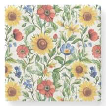 Blaue Rote Gelbe Sonnenblumen Italienisch Floral