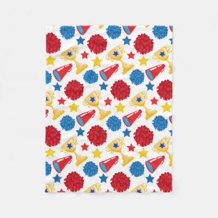 Blaue Rote Gelbe Sterne Cheerleader Megaphon Pom Fleecedecke