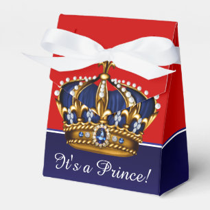 Blaue Rote Goldene Krone Kleiner Prinz Junge Baby Geschenkschachtel