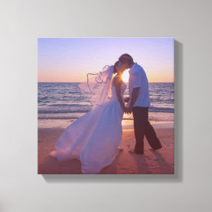 Blaue rote Gradient-Overlay-Hochzeitsfoto Leinwanddruck