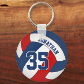 Blaue rote Jungs Mannschaft in Jersey Nummer Volle Schlüsselanhänger (Rückseite)