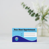 Blaue rote Kadukuspatientin Terminkarte (Stehend Vorderseite)