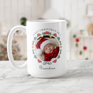 Blaue Rote Nordische Volksfoto 1. Weihnachten Oma Kaffeetasse