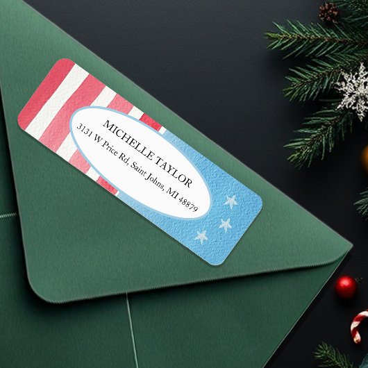 Blaue rote Patriotische Rustikale Flagge