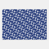 Blaue rote Pflaumen, gemischte Blumenmuster und Po Geschenkpapier Set (Vorderseite 2)