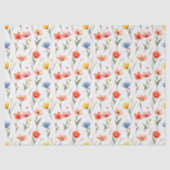 Blaue Rote Rosa Blumen Seidenpapier (Vorderseite)