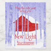 Blaue, rote Schneekabine Weihnachtsweinmarke Weinetikett (Einzelnes Label)